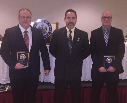 Sgt Eaton & Ofc Cashman with Chief MacKenzie