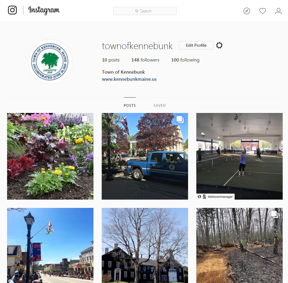 Town of Kennebunk Instagram account