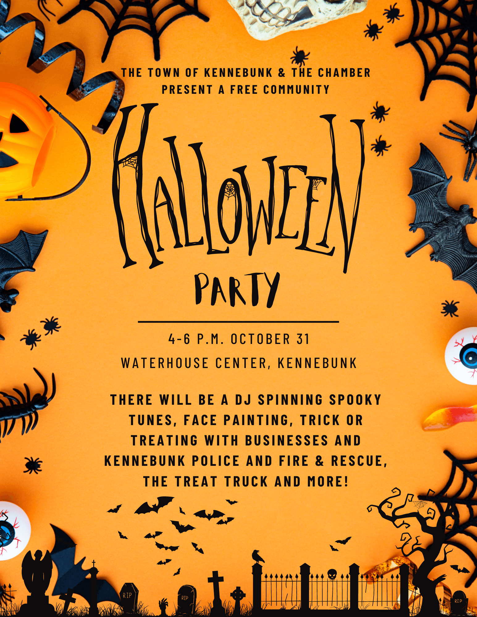 Orange Black Halloween Party Flyer